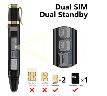 2025 Hot GSM Pen Phone with Dual SIM Card & Memory Card Slots