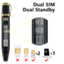 2025 Hot GSM Pen Phone with Dual SIM Card & Memory Card Slots
