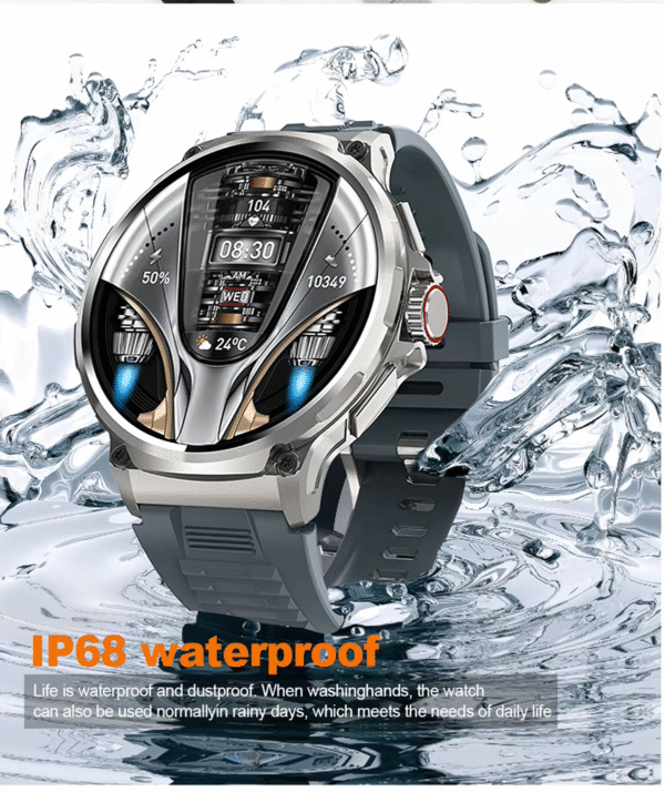 V69 Ultra HD Military grade smartwatch with 710mAh largest battery ever, 400+ watch face, ip68 waterproof & Two straps. - Image 2
