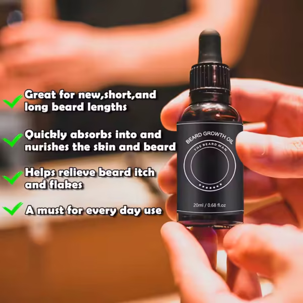 Beard Oil Growth Fast Nourishing Beard 100% Pure Natural Organic Beard Growth Oil for Men - Image 6
