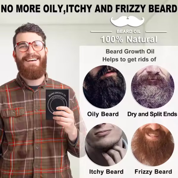 Beard Oil Growth Fast Nourishing Beard 100% Pure Natural Organic Beard Growth Oil for Men - Image 10