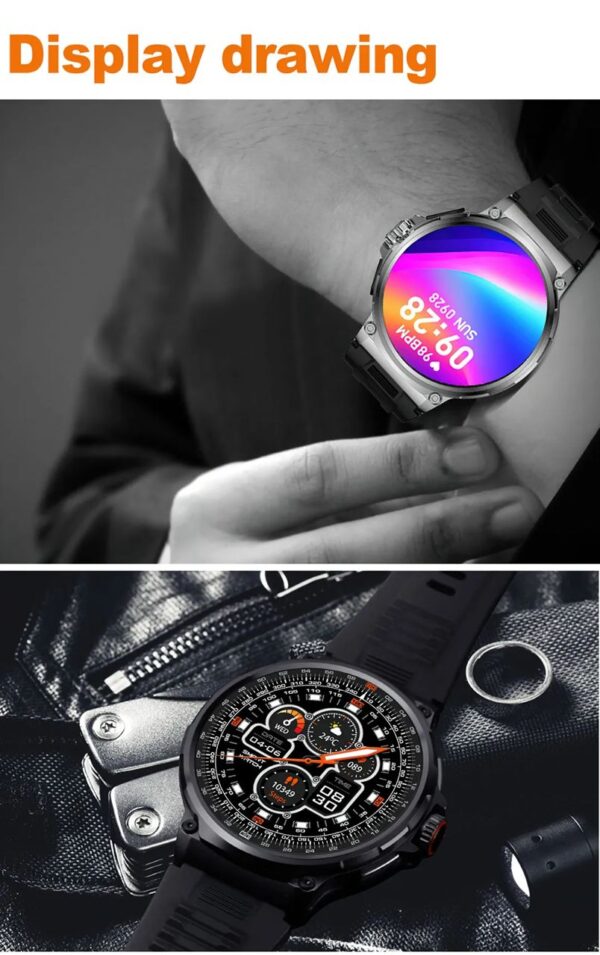 V69 Ultra HD Military grade smartwatch with 710mAh largest battery ever, 400+ watch face, ip68 waterproof & Two straps. - Image 10